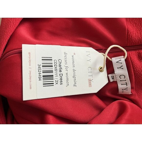 NWT Ivy City Charlie Dress Red 2X - Picture 7 of 8